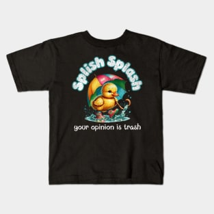 Splish Splash Your Opinion is Trash Vintage Duck Kids T-Shirt